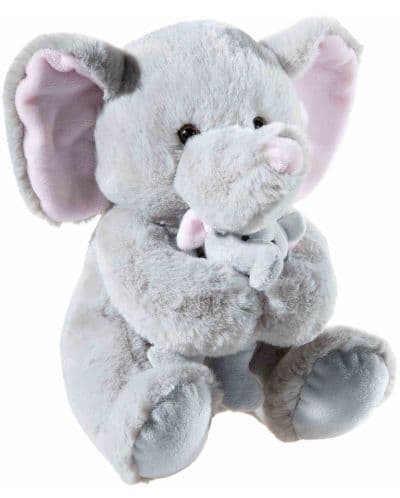 Плюшена играчка Heunec - Любимо семейство, слонче с бебе, 25 cm